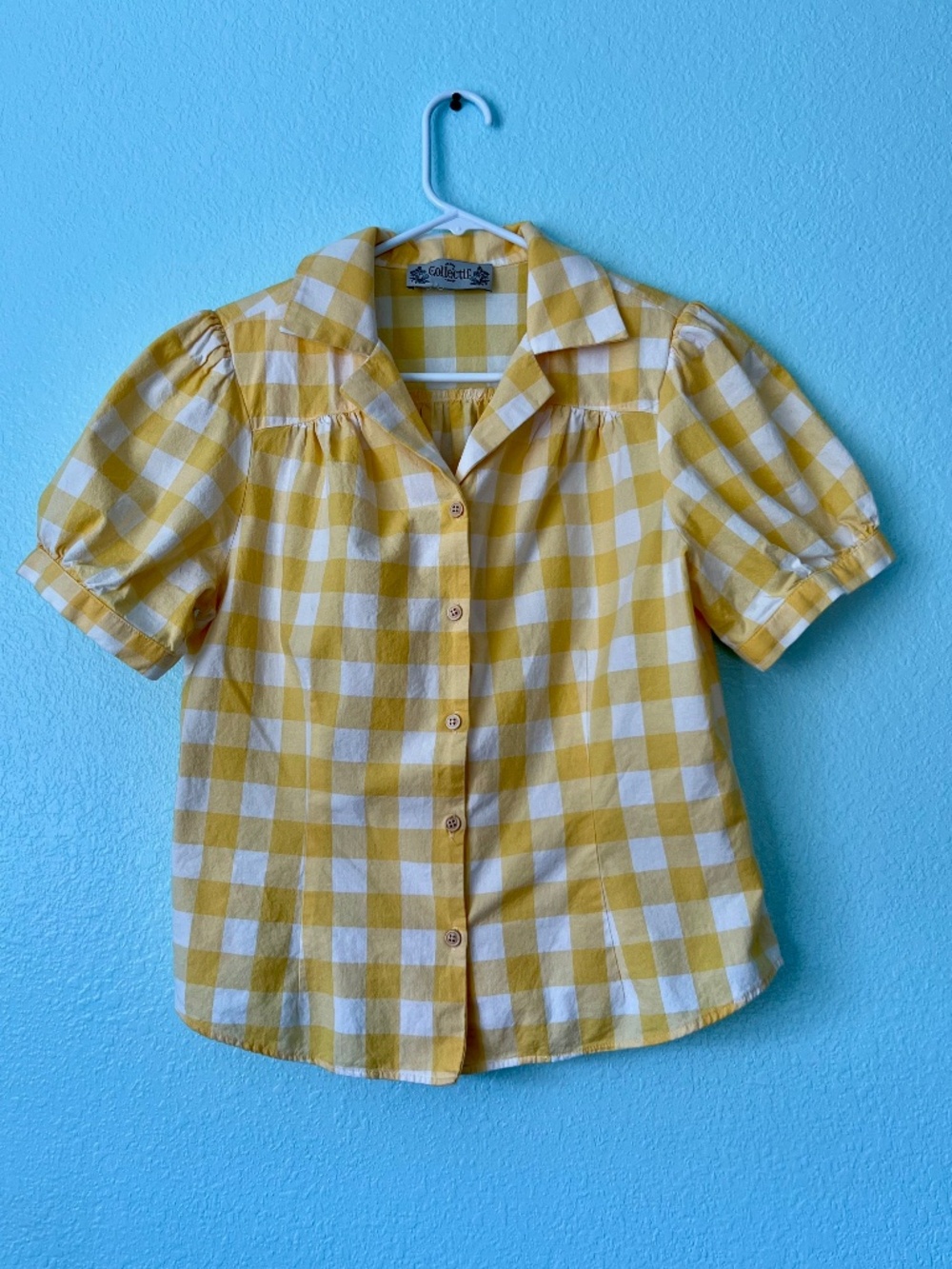 Vintage style gingham blouse